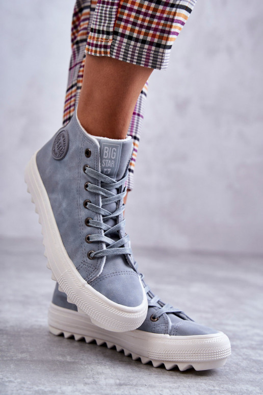 Women's Leather Warm Sneakers Big Star EE274115 Light Blue Women's Leather Warm Sneakers Big Star EE274115 Light Blue