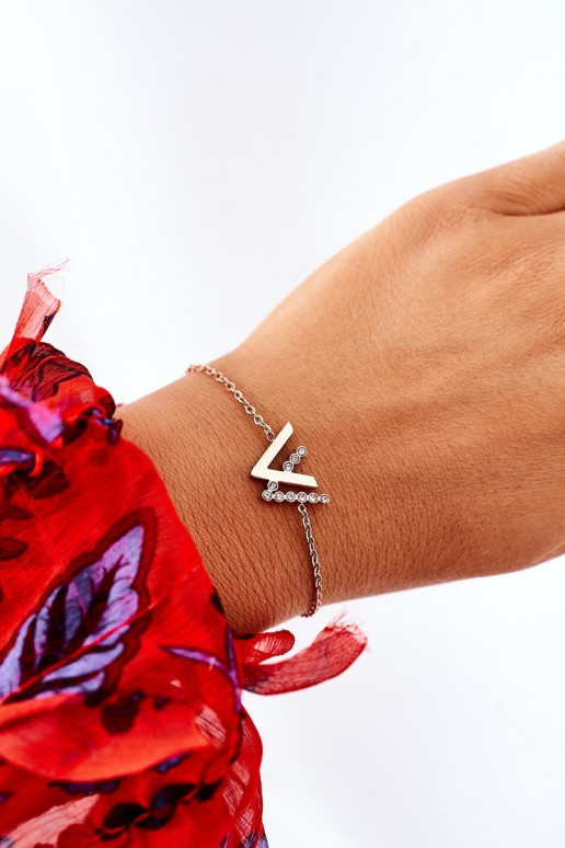 Chain Bracelet With Cubic Zirconia Rose Gold Chain Bracelet With Cubic Zirconia Rose Gold