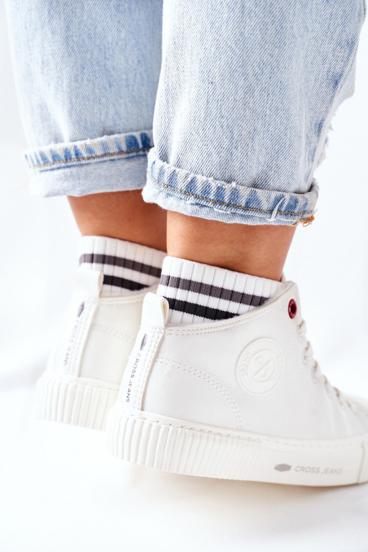 Women's Sneakers Cross Jeans High White II2R4022 Women's Sneakers Cross Jeans High White II2R4022