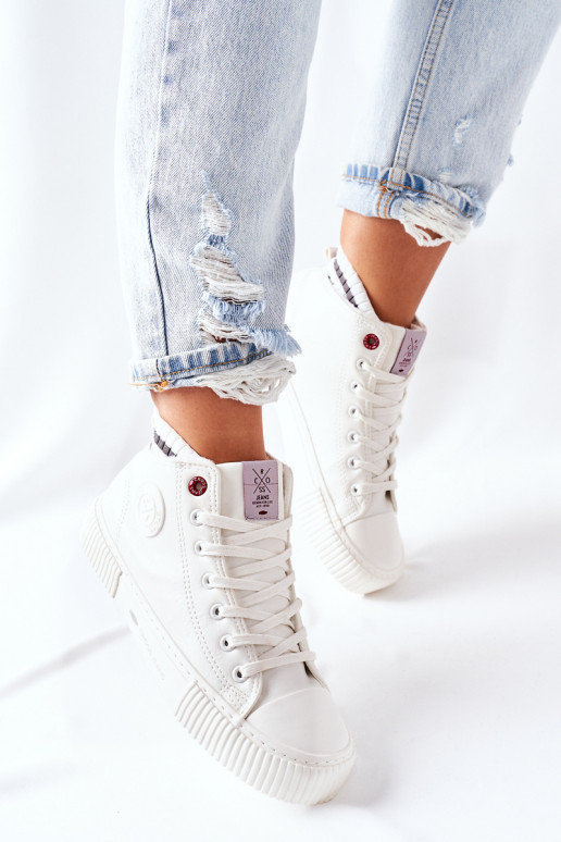 Women's Sneakers Cross Jeans High White II2R4022 Women's Sneakers Cross Jeans High White II2R4022