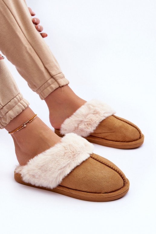 Women's Slippers With Fur Camel Pinky Women's Slippers With Fur Camel Pinky