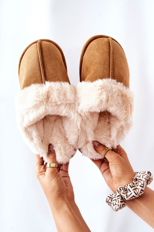Women's Slippers With Fur Camel Pinky Women's Slippers With Fur Camel Pinky