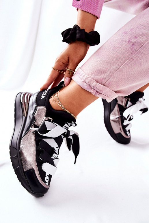 Sporty Sneakers Shoes Black And Silver Dexla Sporty Sneakers Shoes Black And Silver Dexla