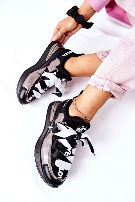 Sporty Sneakers Shoes Black And Silver Dexla Sporty Sneakers Shoes Black And Silver Dexla