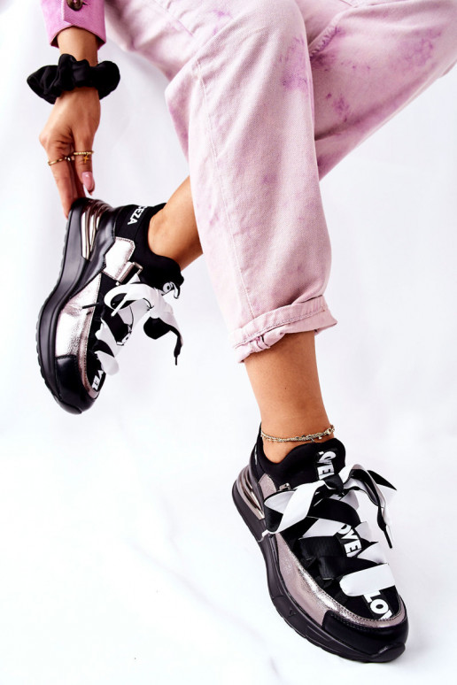 Sporty Sneakers Shoes Black And Silver Dexla Sporty Sneakers Shoes Black And Silver Dexla