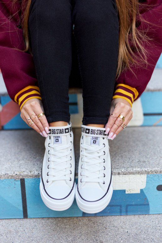 High Heeled Sneakers Big Star GG274027 White High Heeled Sneakers Big Star GG274027 White