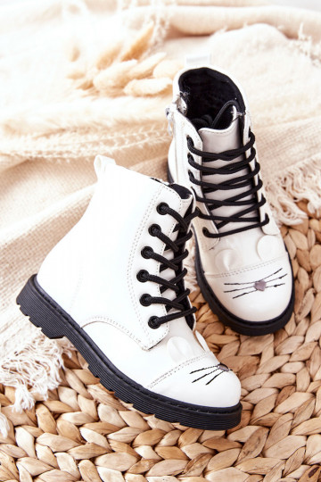 Insulated Worker Boots with zip White Mousie 2