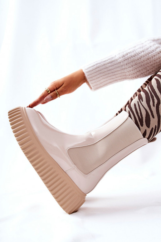 High-top Platform Boots Beige Sereia High-top Platform Boots Beige Sereia
