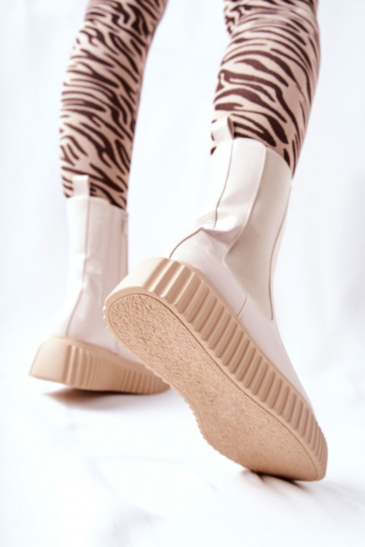 High-top Platform Boots Beige Sereia High-top Platform Boots Beige Sereia