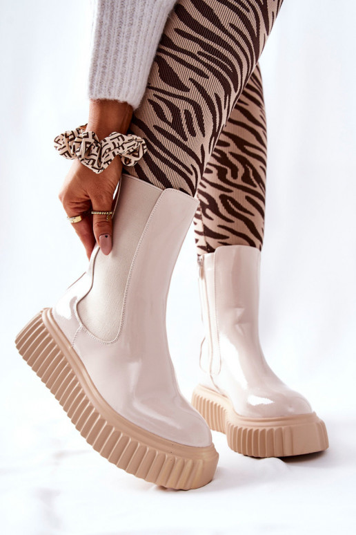 High-top Platform Boots Beige Sereia High-top Platform Boots Beige Sereia