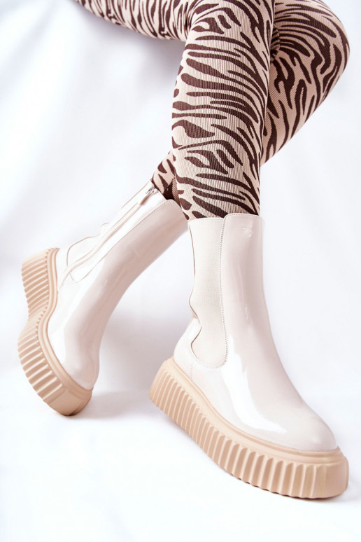 High-top Platform Boots Beige Sereia High-top Platform Boots Beige Sereia