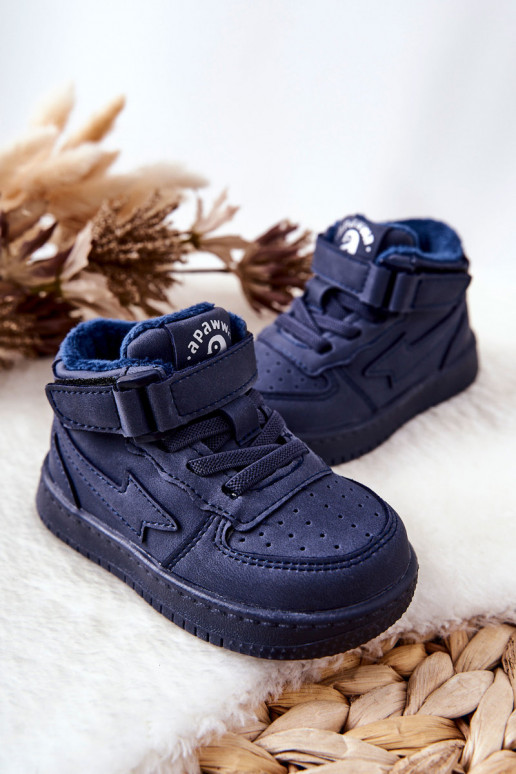 Children's Insulated High Sneakers Navy Clafi Children's Insulated High Sneakers Navy Clafi