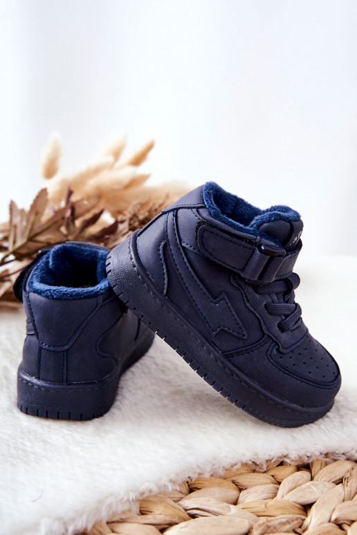 Children's Insulated High Sneakers Navy Clafi Children's Insulated High Sneakers Navy Clafi
