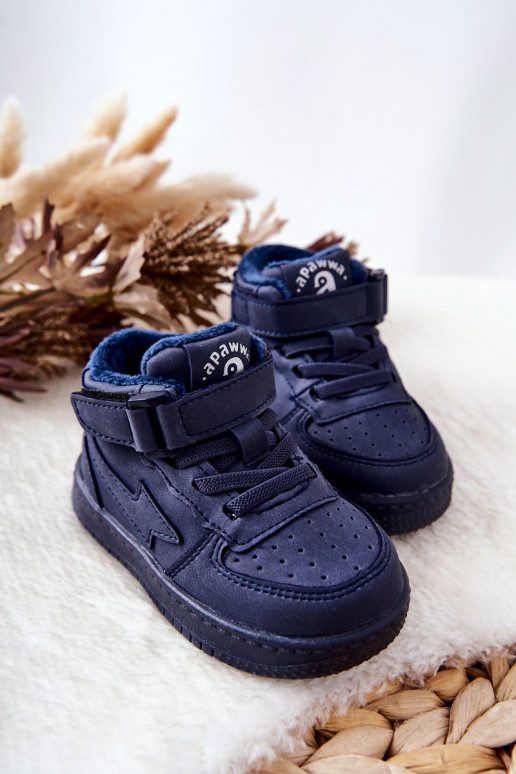 Children's Insulated High Sneakers Navy Clafi Children's Insulated High Sneakers Navy Clafi