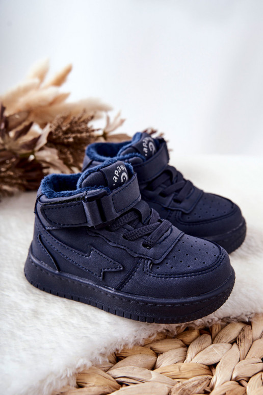 Children's Insulated High Sneakers Navy Clafi Children's Insulated High Sneakers Navy Clafi