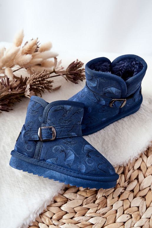 Children's Snow Boots With Fur Navy Kawai Children's Snow Boots With Fur Navy Kawai