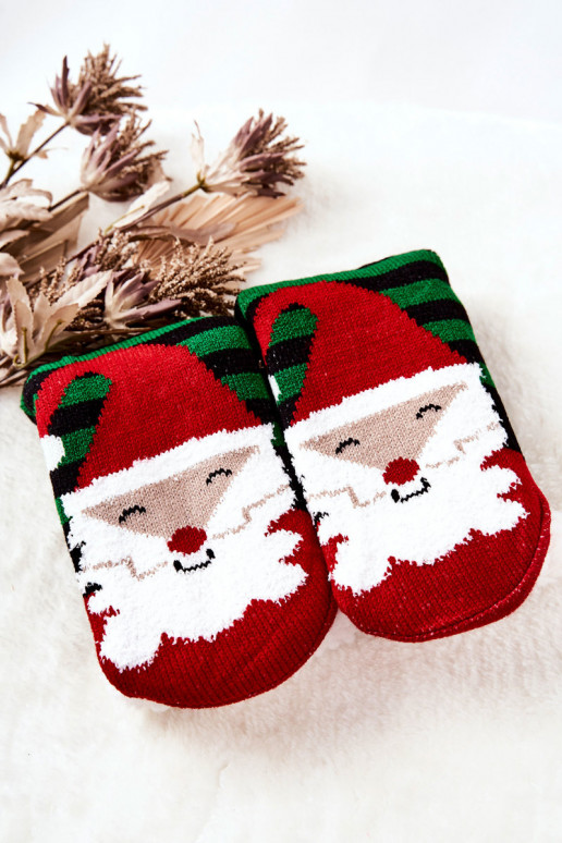 Christmas Long Socks Santa Claus Black and Green