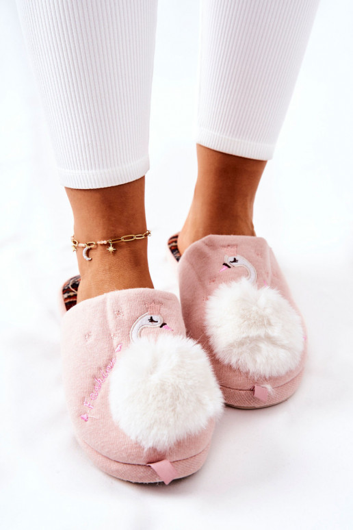Padded Slippers Swan Light Pink Reya Padded Slippers Swan Light Pink Reya