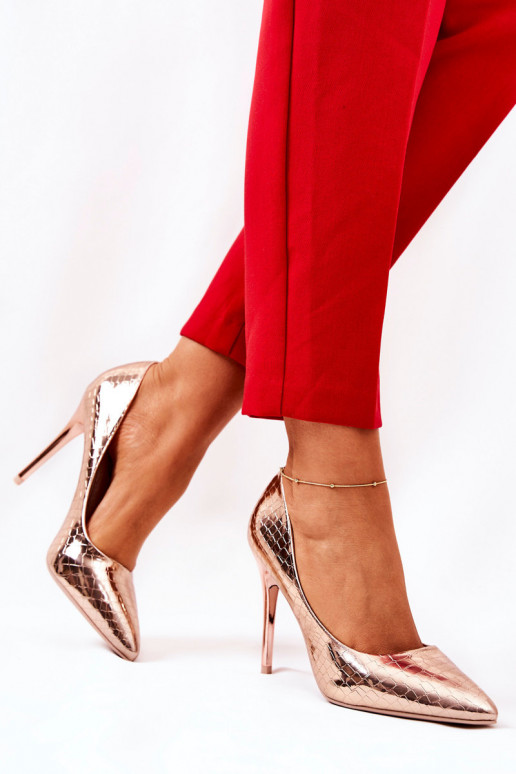 Snake Pattern Stilettos Pink Gold Tissoria Snake Pattern Stilettos Pink Gold Tissoria
