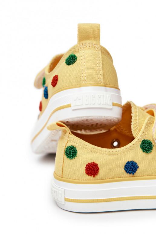 Children's Sneakers With Velcro BIG STAR JJ374056 Yellow
