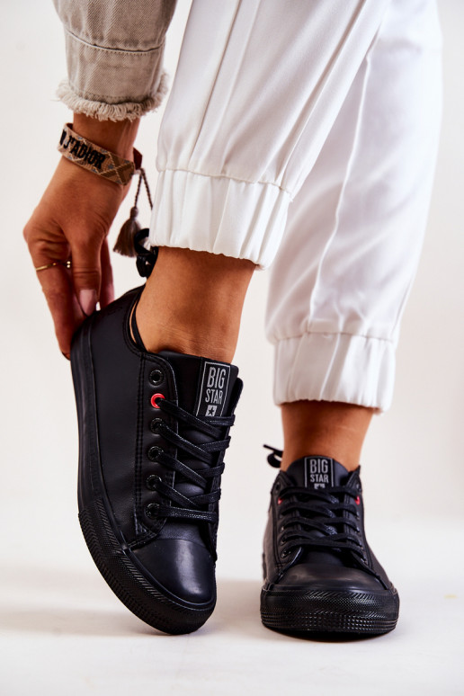 Low Leather Trainers Big Star JJ274006 Black Low Leather Trainers Big Star JJ274006 Black