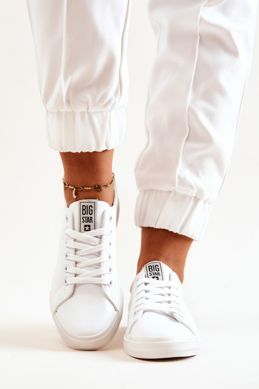 Leather Tennis Shoes Big Star JJ274311 White Leather Tennis Shoes Big Star JJ274311 White