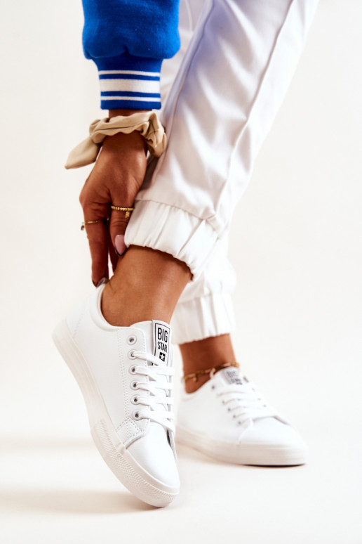 Leather Tennis Shoes Big Star JJ274311 White Leather Tennis Shoes Big Star JJ274311 White