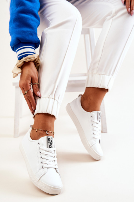 Leather Tennis Shoes Big Star JJ274311 White Leather Tennis Shoes Big Star JJ274311 White