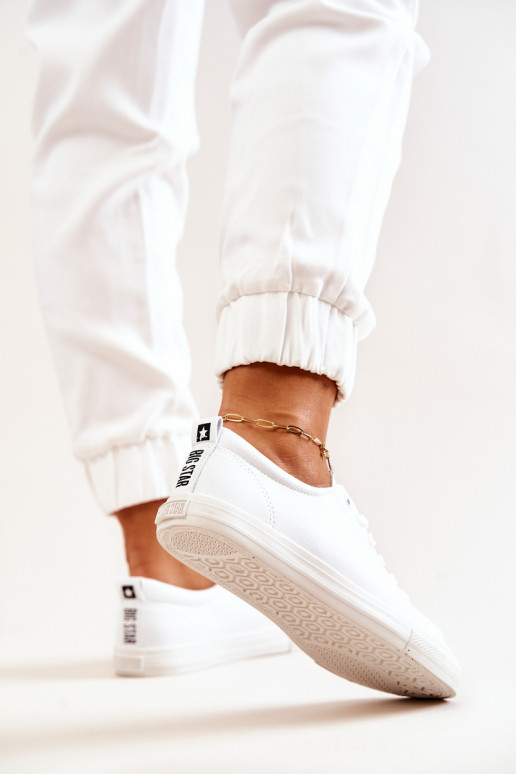 Leather Tennis Shoes Big Star JJ274311 White Leather Tennis Shoes Big Star JJ274311 White