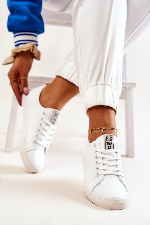 Leather Tennis Shoes Big Star JJ274311 White Leather Tennis Shoes Big Star JJ274311 White