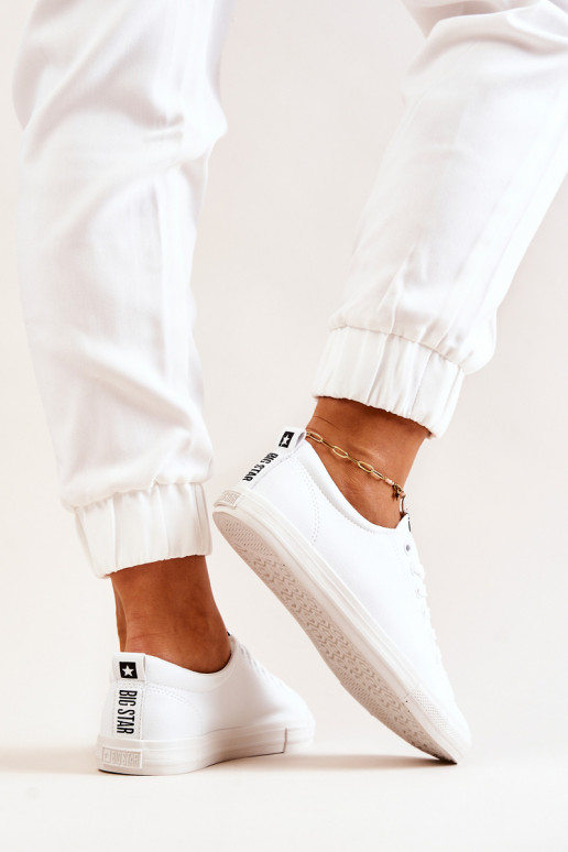 Leather Tennis Shoes Big Star JJ274311 White Leather Tennis Shoes Big Star JJ274311 White