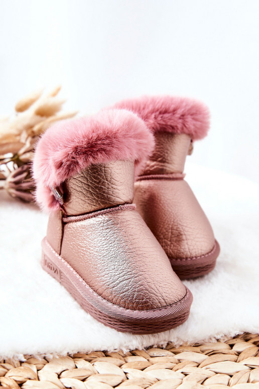 Fleece-lined Snow Boots Pink Bessie Fleece-lined Snow Boots Pink Bessie