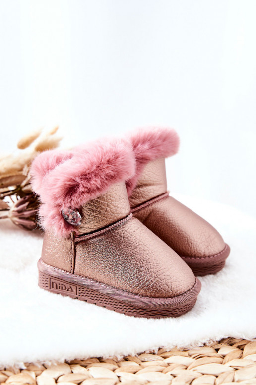 Fleece-lined Snow Boots Pink Bessie Fleece-lined Snow Boots Pink Bessie