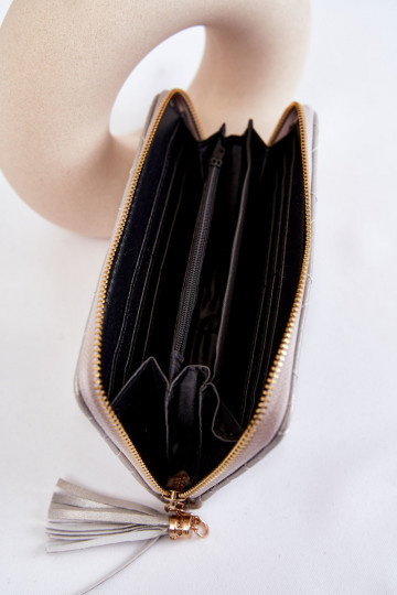 Large Quilted Wallet With Stripe Silver Jeffrey 2