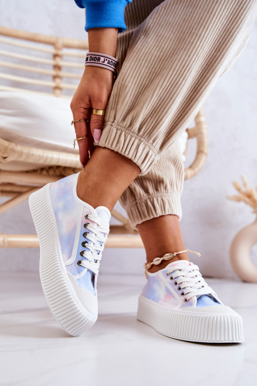 Low Sneakers On Platform Blue-pink Mischa Low Sneakers On Platform Blue-pink Mischa