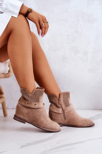 Openwork Women's Spring Boots Beige Royale 2