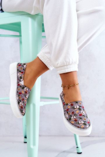 Women's Sneakers Slip On Memory Foam Big Star JJ276015 Grey 2