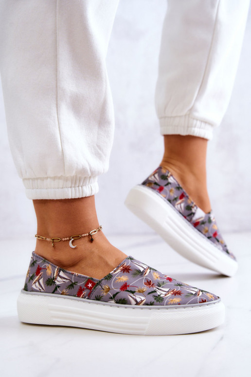 Women's Sneakers Slip On Memory Foam Big Star JJ276015 Grey