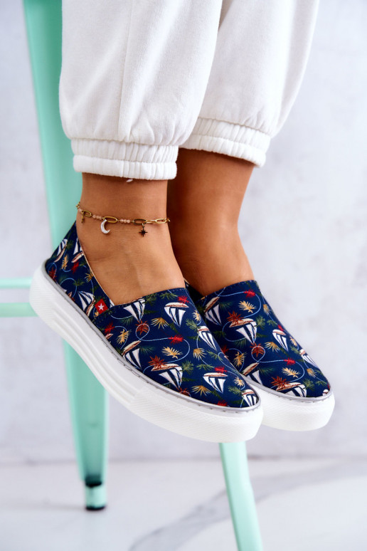 Women's Sneakers Slip On Memory Foam Big Star JJ276016 Navy blue Women's Sneakers Slip On Memory Foam Big Star JJ276016 Navy blue