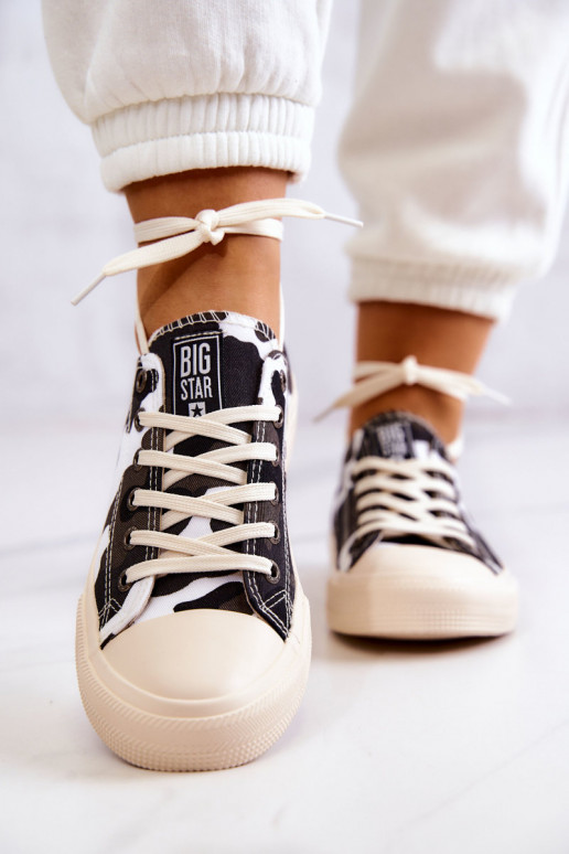 Women's Material Sneakers Camo BIG STAR JJ274237 White-Gray Women's Material Sneakers Camo BIG STAR JJ274237 White-Gray