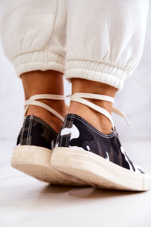 Women's Material Sneakers Camo BIG STAR JJ274237 White-Gray Women's Material Sneakers Camo BIG STAR JJ274237 White-Gray