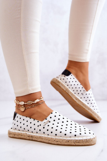 Women's Espadrilles With Polka Dots Big Star JJ274870 White 2