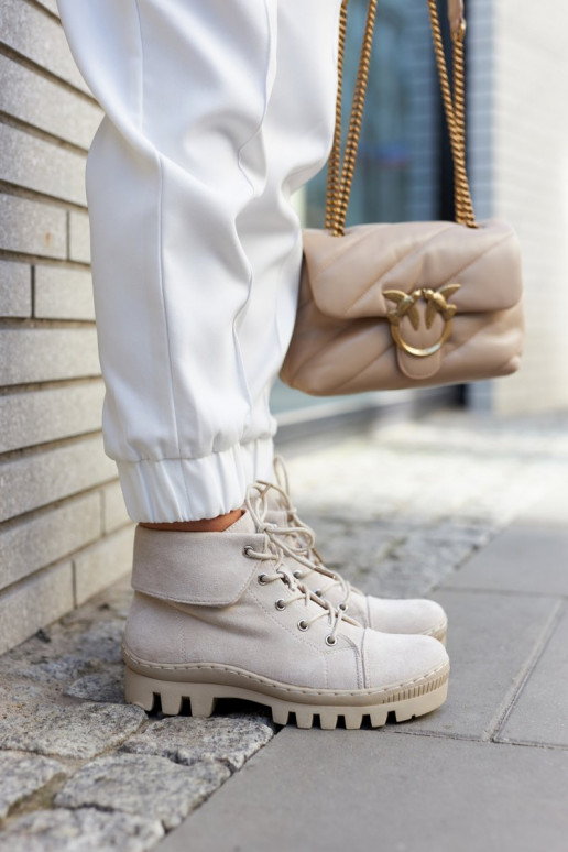 Suede Trapper Boots Tiered Light gray Dalles Suede Trapper Boots Tiered Light gray Dalles