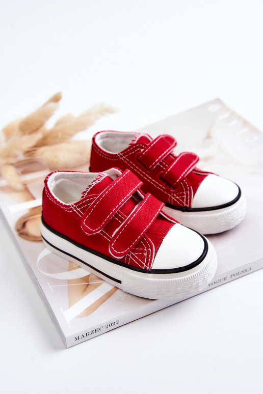 Children's Sneakers With Velcro Red Bernie