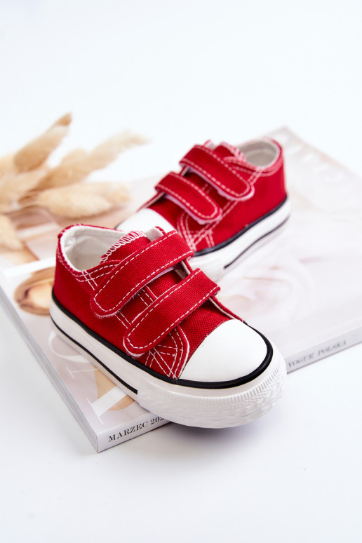 Children's Sneakers With Velcro Red Bernie