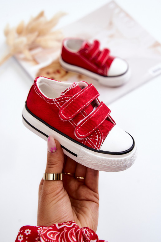 Children's Sneakers With Velcro Red Bernie