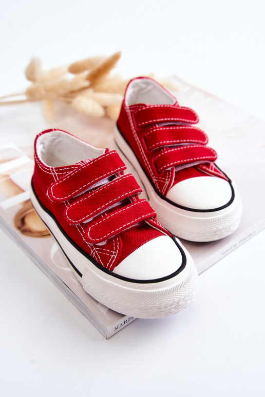 Children's Sneakers With Velcro Red Bernie