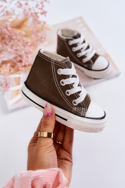 Children's High Sneakers Khaki Filemon