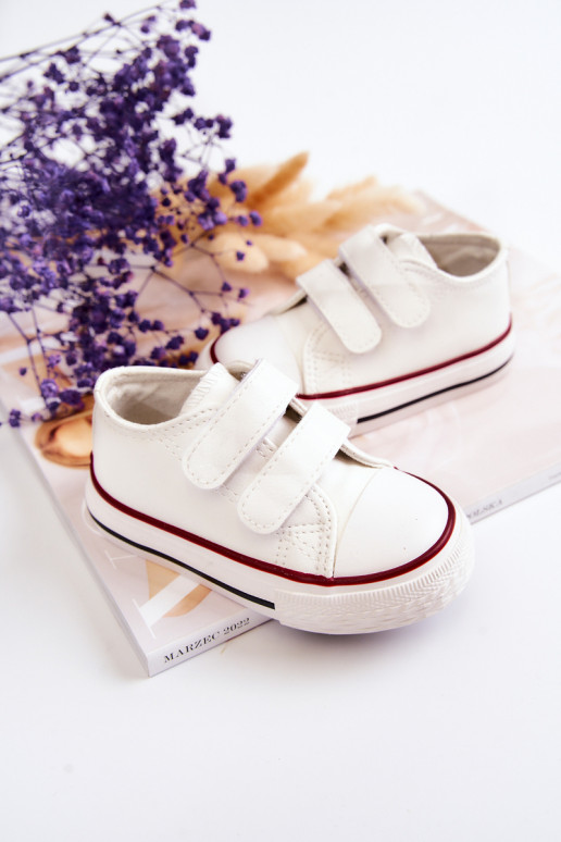 Children's Leather Sneakers With Velcro White Foster Children's Leather Sneakers With Velcro White Foster