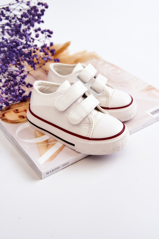Children's Leather Sneakers With Velcro White Foster Children's Leather Sneakers With Velcro White Foster